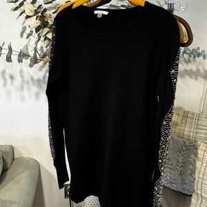 Milano Black Crewneck Sweater with Subtle Shine